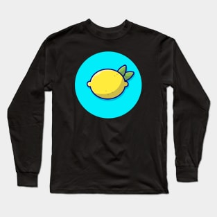 Lemon Cartoon Vector Icon Illustration Long Sleeve T-Shirt